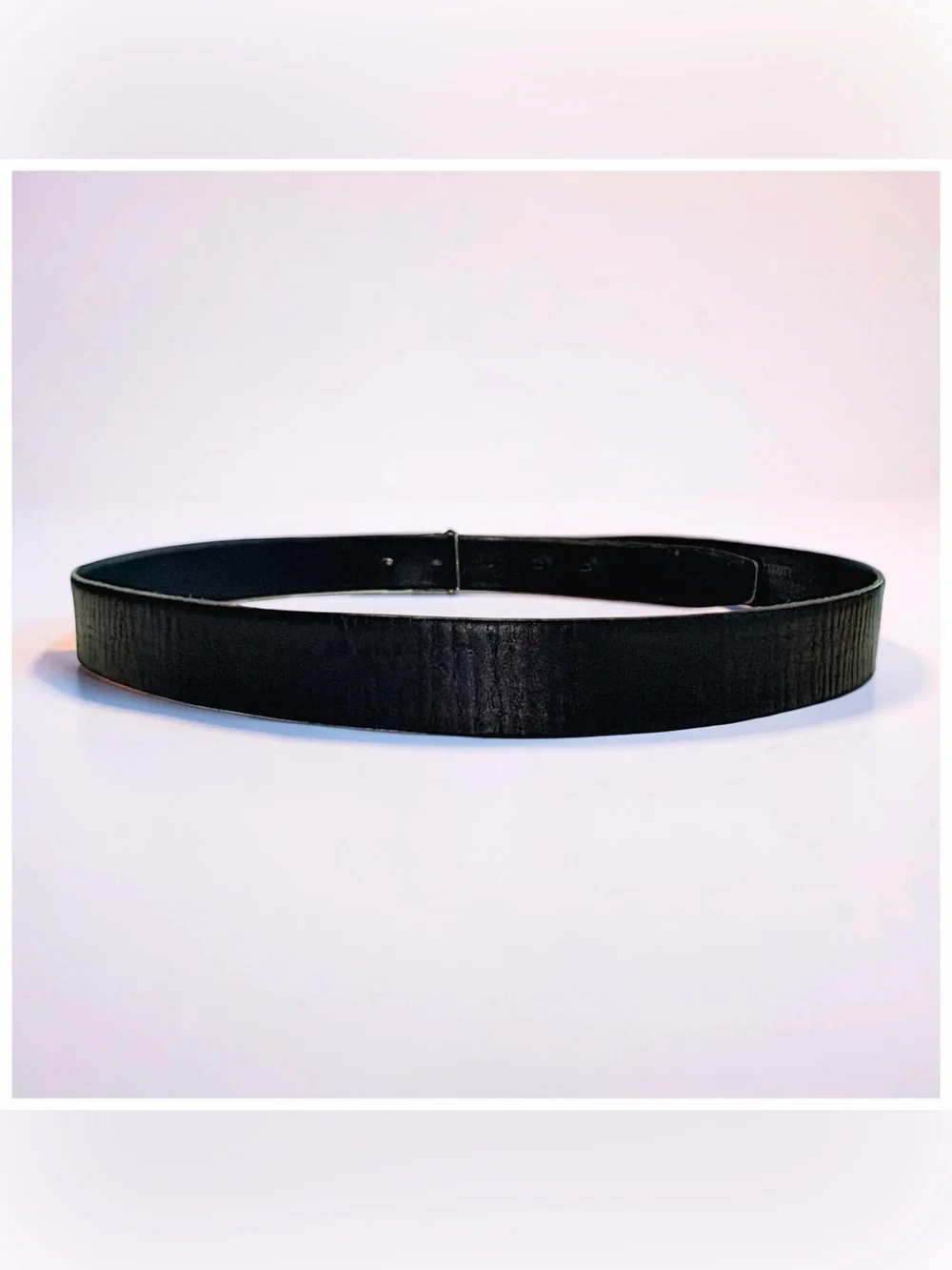 Bijan Men’s Black Leather Belt | Italian Luxury | 44”x1” | Made in Italy